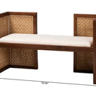 bali & pari Lovina Bohemian Light Honey Rattan and Acacia Wood Accent Bench