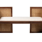 bali & pari Lovina Bohemian Light Honey Rattan and Acacia Wood Accent Bench