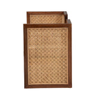 bali & pari Lovina Bohemian Light Honey Rattan and Acacia Wood Accent Bench
