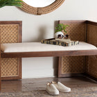 bali & pari Lovina Bohemian Light Honey Rattan and Acacia Wood Accent Bench