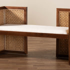 bali & pari Lovina Bohemian Light Honey Rattan and Acacia Wood Accent Bench
