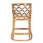bali & pari Veneto Modern Bohemian Light Honey and Dark Brown Rattan Bar Stool