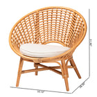 bali & pari Aerin Modern Bohemian Natural Rattan Accent Chair