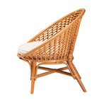 bali & pari Aerin Modern Bohemian Natural Rattan Accent Chair