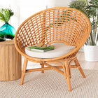 bali & pari Aerin Modern Bohemian Natural Rattan Accent Chair