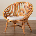 bali & pari Aerin Modern Bohemian Natural Rattan Accent Chair