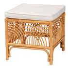 bali & pari Materra Modern bohemian Natural Brown Rattan Footstool