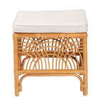 bali & pari Materra Modern bohemian Natural Brown Rattan Footstool