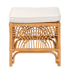 bali & pari Materra Modern bohemian Natural Brown Rattan Footstool
