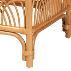 bali & pari Materra Modern bohemian Natural Brown Rattan Footstool