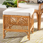 bali & pari Materra Modern bohemian Natural Brown Rattan Footstool