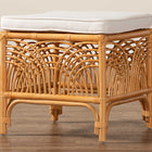 bali & pari Materra Modern bohemian Natural Brown Rattan Footstool