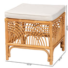 bali & pari Materra Modern bohemian Natural Brown Rattan Footstool