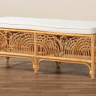 bali & pari Materra Modern bohemian Natural Brown Rattan Bench