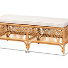 bali & pari Materra Modern bohemian Natural Brown Rattan Bench