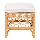 bali & pari Ibiza Modern bohemian Natural Brown Rattan Footstool