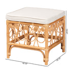 bali & pari Ibiza Modern bohemian Natural Brown Rattan Footstool
