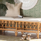 bali & pari Ibiza Modern bohemian Natural Brown Rattan Bench