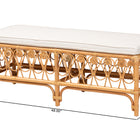 bali & pari Ibiza Modern bohemian Natural Brown Rattan Bench