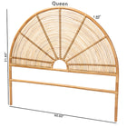 bali & pari Nina Modern Bohemian Honey Rattan Queen Size Standalone Headboard