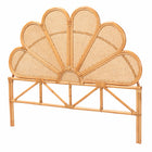 bali & pari Flower Modern Bohemian Honey Rattan Queen Size Standalone Headboard