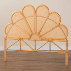 bali & pari Flower Modern Bohemian Honey Rattan Queen Size Standalone Headboard