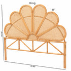 bali & pari Flower Modern Bohemian Honey Rattan Queen Size Standalone Headboard