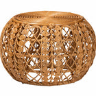 bali & pari Tiramisu Modern Bohemian Natural Brown Rattan Coffee Table