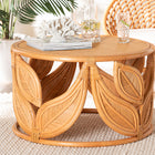 bali & pari Raflesia Modern Bohemian Natural Rattan Coffee Table