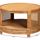 bali & pari Louis Modern Bohemian Natural Brown Rattan Coffee Table