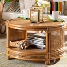 bali & pari Louis Modern Bohemian Natural Brown Rattan Coffee Table