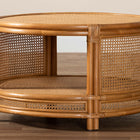 bali & pari Louis Modern Bohemian Natural Brown Rattan Coffee Table
