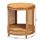 bali & pari Louis Modern Bohemian Natural Brown Rattan End Table