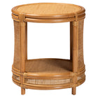 bali & pari Louis Modern Bohemian Natural Brown Rattan End Table