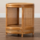 bali & pari Louis Modern Bohemian Natural Brown Rattan End Table