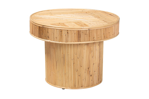 bali & pari Iryna Modern Bohemian Natural Rattan End Table