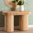 bali & pari Iryna Modern Bohemian Natural Rattan Console Table