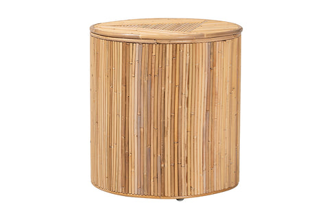 bali & pari Milagra Modern Bohemian Natural Rattan End Table