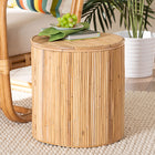 bali & pari Milagra Modern Bohemian Natural Rattan End Table