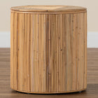 bali & pari Milagra Modern Bohemian Natural Rattan End Table