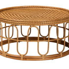bali & pari Phoenix Modern Bohemian Light Honey Rattan Coffee Table
