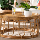 bali & pari Phoenix Modern Bohemian Light Honey Rattan Coffee Table