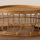 bali & pari Phoenix Modern Bohemian Light Honey Rattan Coffee Table