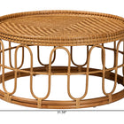bali & pari Phoenix Modern Bohemian Light Honey Rattan Coffee Table