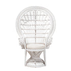 bali & pari Kallima Modern Bohemian White Natural Rattan Peacock Chair