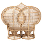 bali & pari Nerita Modern Bohemian Natural Brown Rattan Two-Seater Peacock Chair