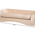 Baxton Studio Adanna Glam and Luxe Champagne Beige Velvet Fabric Sofa