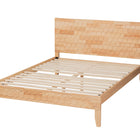 Baxton Studio Hosea Japandi Carved Honeycomb Natural Queen Size Platform Bed