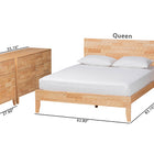 Baxton Studio Hosea Japandi Carved Honeycomb Natural King Size 4-Piece Bedroom Set