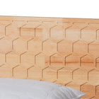 Baxton Studio Hosea Japandi Carved Honeycomb Natural Queen Size 4-Piece Bedroom Set